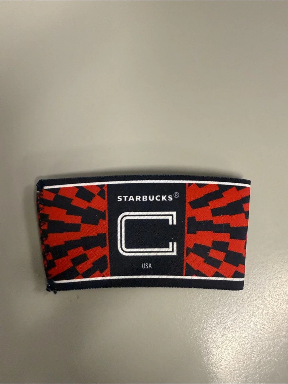 Starbucks Red and Black Geometric Cup Cozy
